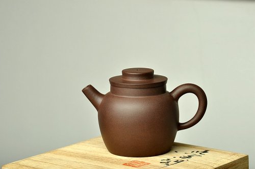 美壶定制紫砂壶 美壶特惠 茶人最爱 实用 摹古系列之巨轮 原矿黑星土