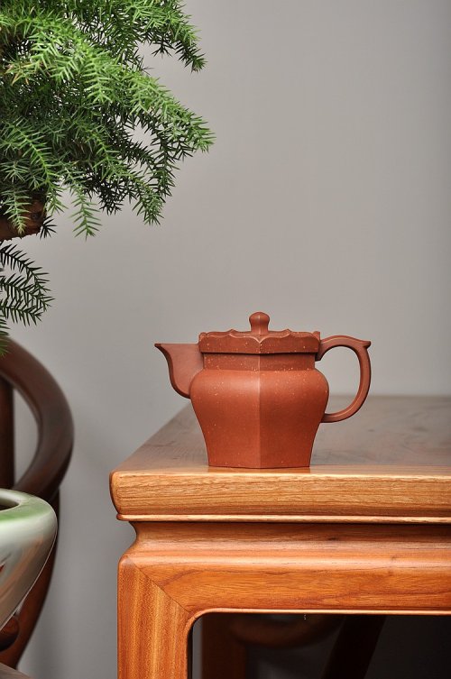 许浒紫砂壶 精品重器 许浒经典作品 全手工镶片僧帽 顾风遗韵 原矿底槽清