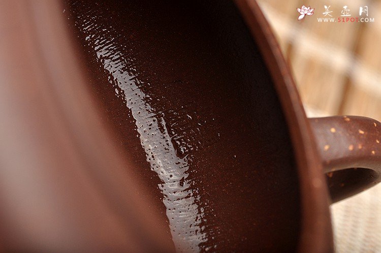 紫砂壶图片：紫泥铺砂 大口适合绿茶 全手葵璧 优美雅致 - 美壶网