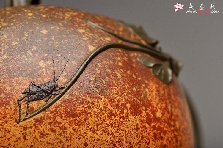 紫砂壶图片：花器实力派  孙伟强张新亚合作 七彩之丰收南瓜 栩栩如生 - 美壶网