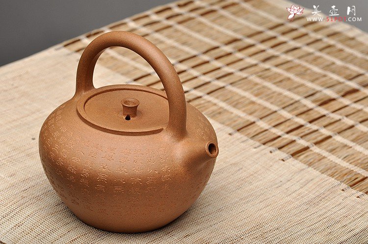 紫砂壶图片：雅致文气 淞庐全手心经提梁巨轮二式 可以烧水的巨轮o(∩_∩)o - 美壶网