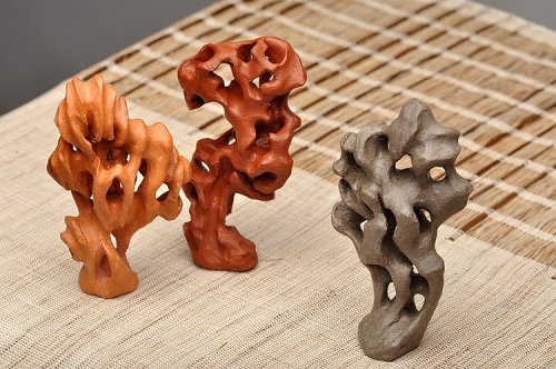 施奇华紫砂壶 手感丰润 造型好玩 全手文房假山 搭配微型盆景更漂亮~ 原矿段泥