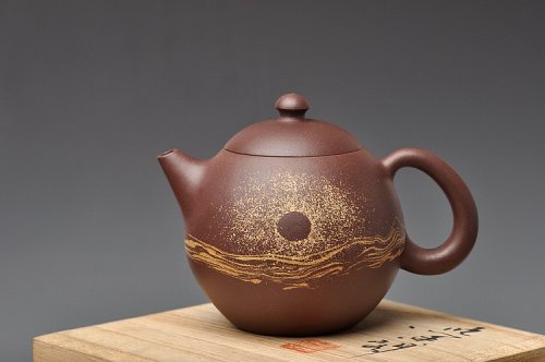 闵祥君紫砂壶 国工闵祥君新作 传统经典 通透绞泥作品 旭日东升之龙蛋 原矿紫泥