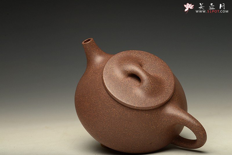 紫砂壶图片：难得老紫泥调砂 器形端庄大气  全手霸王瓢 满瓢 - 美壶网