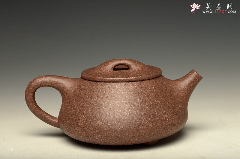 紫砂壶图片：难得老紫泥调砂 器形端庄大气  全手霸王瓢 满瓢 - 美壶网
