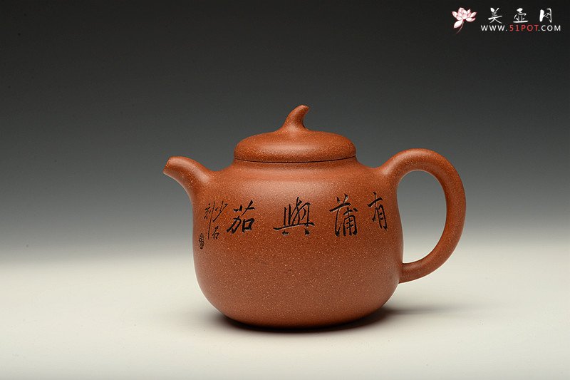 紫砂壶图片：张听刚装饰 憨厚可爱 降坡泥全手小茄段 - 美壶网