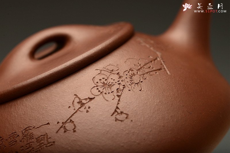 紫砂壶图片：全手满瓢 陆轶舟装饰通转梅花 劲道小霸王o(∩_∩)o  - 美壶网