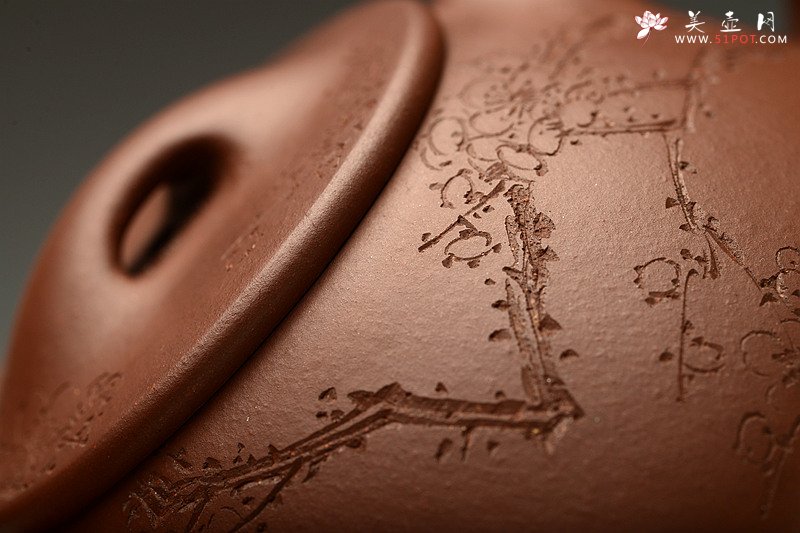 紫砂壶图片：全手满瓢 陆轶舟装饰通转梅花 劲道小霸王o(∩_∩)o  - 美壶网