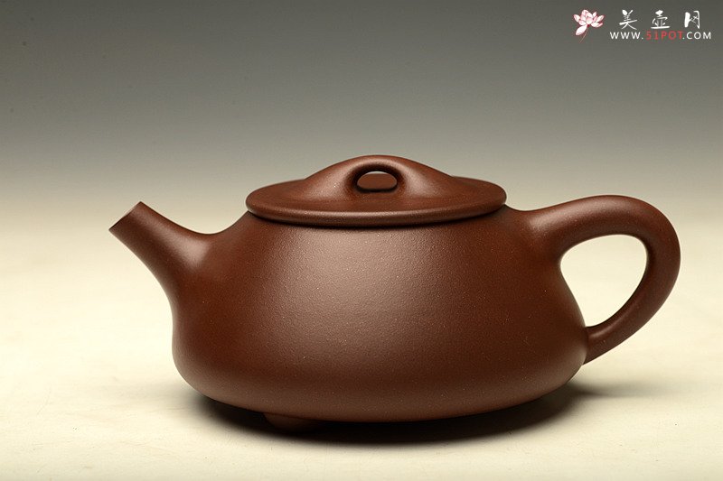 紫砂壶图片：鲍骧经典作品   全手石瓢 舒展大气耐品 - 美壶网