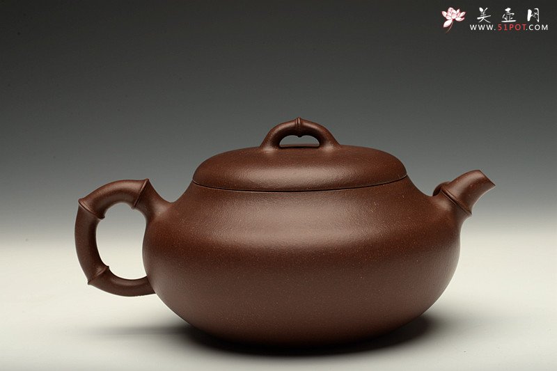 紫砂壶图片：油润底槽青 精品花货  丹竹 敦厚可人 大口实用 - 美壶网