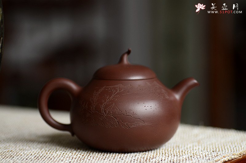 紫砂壶图片：生机曼妙 温润如玉 全手匏瓜 优质老紫泥 - 美壶网