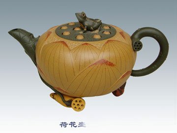 鲁文琴紫砂壶 荷花壶 