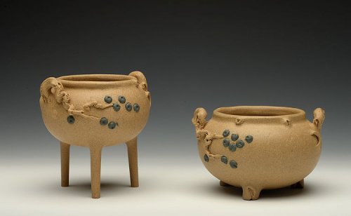 施奇华紫砂壶 全手松段香炉  文房雅玩 原矿段泥