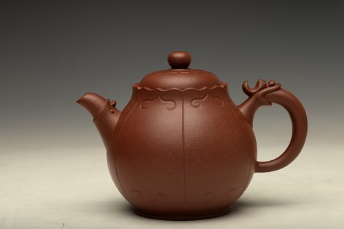 顾文君紫砂壶 黄龙源底槽青 造型新颖 实用精致 龙珠 原矿底槽清