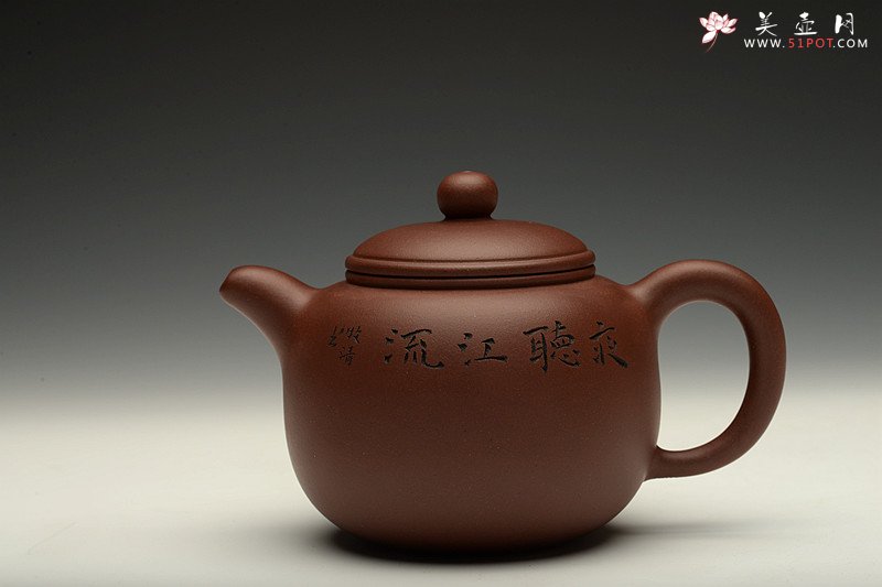 紫砂壶图片：最适茶器形 全手匏尊 敦厚饱满 刻绘精致 - 美壶网