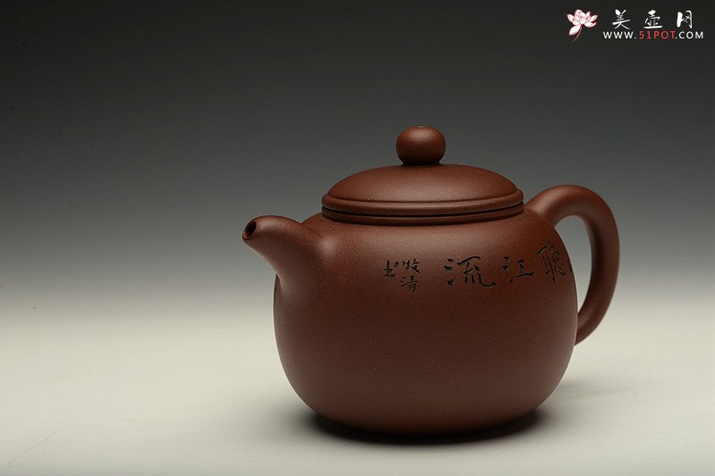 紫砂壶图片：最适茶器形 全手匏尊 敦厚饱满 刻绘精致 - 美壶网