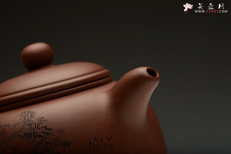 紫砂壶图片：最适茶器形 全手匏尊 敦厚饱满 刻绘精致 - 美壶网