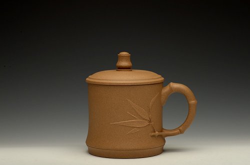 美壶定制紫砂壶 美壶特惠 黄龙山原矿段泥  高温竹节盖杯 原矿段泥