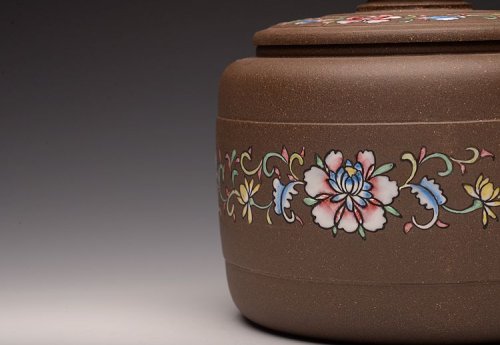 美壶定制紫砂壶 美壶定做 精品粉彩茶叶罐 浑厚大气 古朴之风 原矿段泥