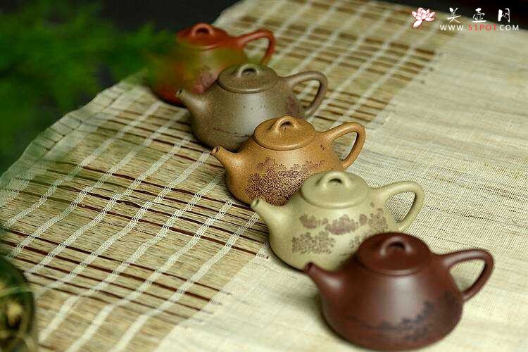 紫砂壶图片：全手文气五彩石瓢 - 美壶网