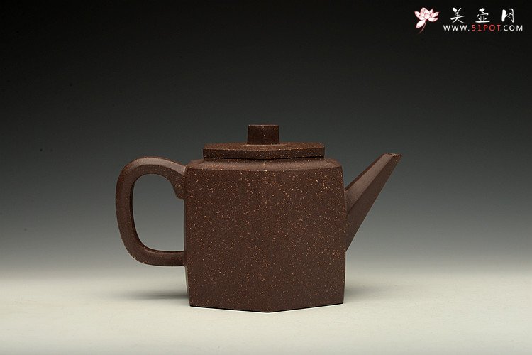 紫砂壶图片：线条流畅  挺拔实用  全手六分玉柱 - 美壶网