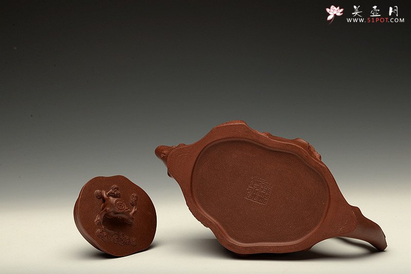 紫砂壶图片：似龟似桩 气韵流畅 精品 全手长寿梅桩 吉祥如意 - 美壶网