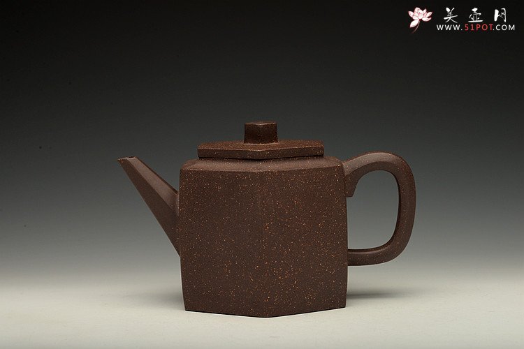 紫砂壶图片：线条流畅  挺拔实用  全手六分玉柱 - 美壶网