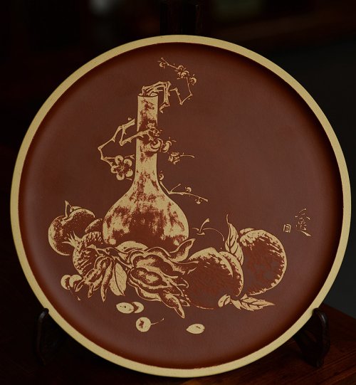 陆轶舟紫砂壶 陆逸舟精心装饰 清供挂盘 雅致书房 