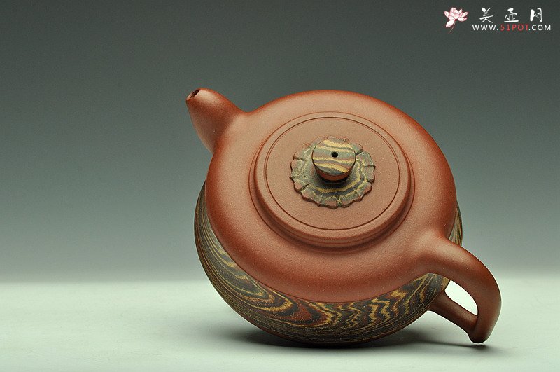 紫砂壶图片：国工闵祥君作品 习习清风引碧云 通透绞泥 全手碧云 古韵十足 - 美壶网