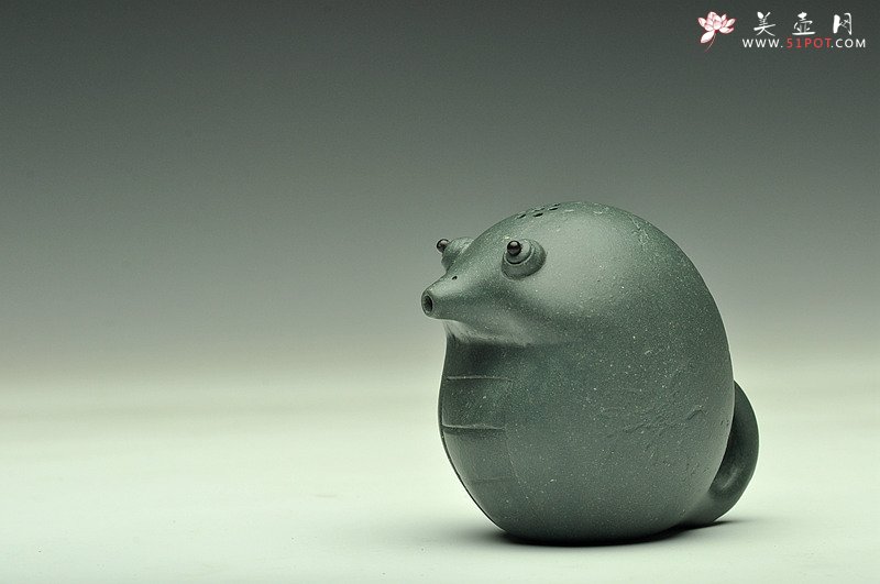紫砂壶图片：全手茶宠 文房水注 可爱萌宠 绿泥灵蛇 - 美壶网