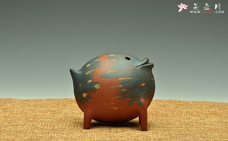 紫砂壶图片：全手茶宠 文房水注 年年有余   - 美壶网