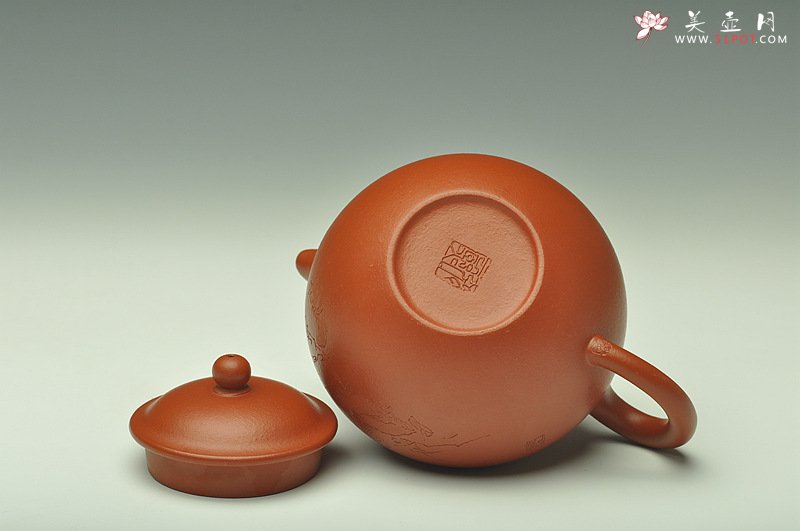 紫砂壶图片：张云熙精品之作 端庄秀雅 朱泥掇子 室静观书~ - 美壶网