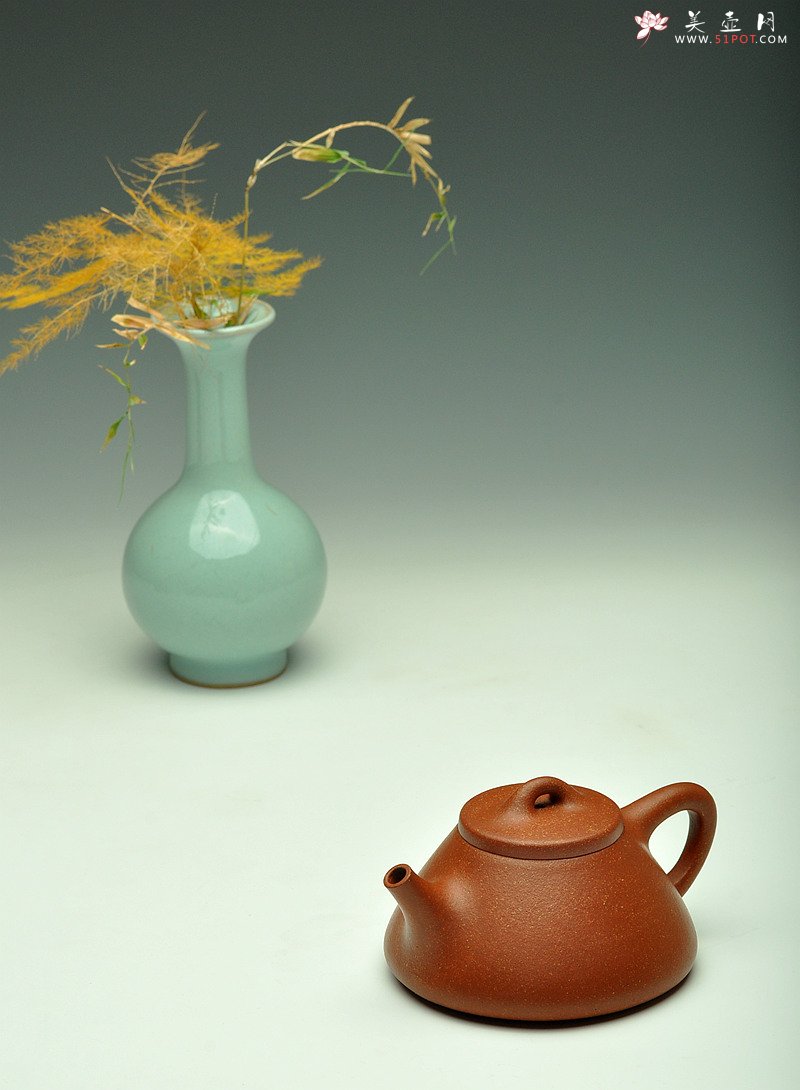 紫砂壶图片：手工练制纯料降坡泥 倔强可爱~ 全手子冶石瓢 雅致喜人 - 美壶网