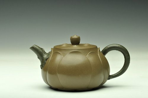 孙伟强紫砂壶 原创作品孙伟强张新亚合作 灵秀之作 大气清美 宝莲 原矿绿泥