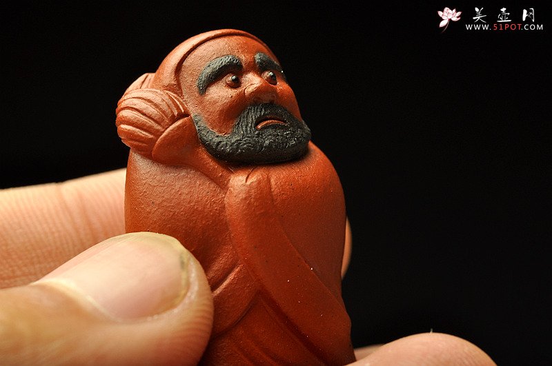 紫砂壶图片：萌宠 朱泥迷你达摩 非常有趣~ 神态生动 - 美壶网