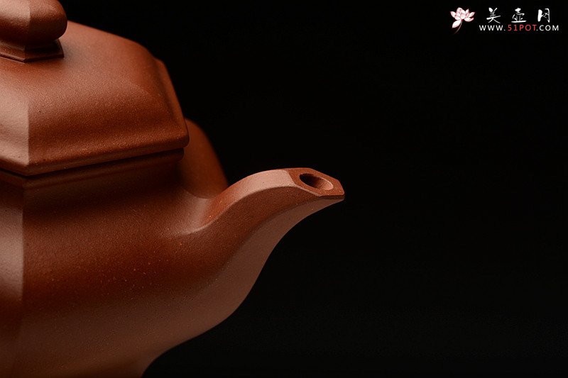 紫砂壶图片：温润如玉  全手六方水扁 线条流畅  - 美壶网