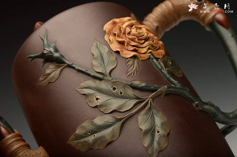 紫砂壶图片：那些花儿之月季花~ 精品重器 大美无言o(∩_∩)o  - 美壶网