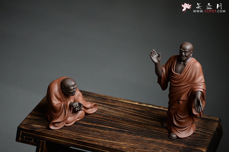 紫砂壶图片：历时两年创作~王健扛鼎之作十八罗汉之论道罗汉和说法罗汉~ - 美壶网