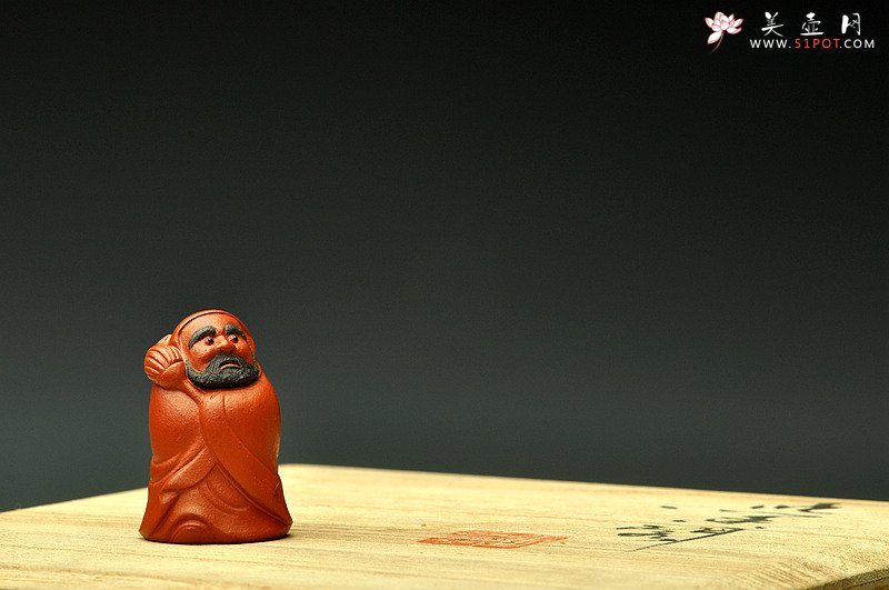 紫砂壶图片：萌宠 朱泥迷你达摩 非常有趣~ 神态生动 - 美壶网