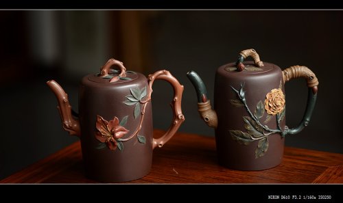 孙伟强紫砂壶 那些花儿之月季和映山红~ 精品重器 原矿紫泥