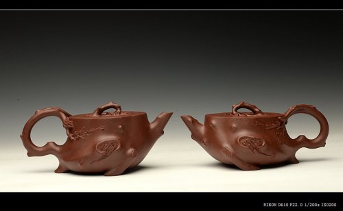 单志萍紫砂壶 单志萍双色作品 全手精品花器 喜上眉梢 立体梅花 原矿底槽清