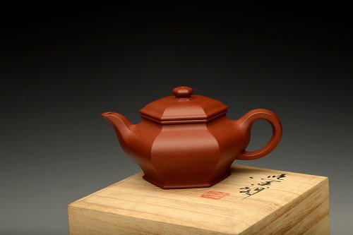 顾文君紫砂壶 温润如玉  全手六方水扁 线条流畅  原矿清水泥