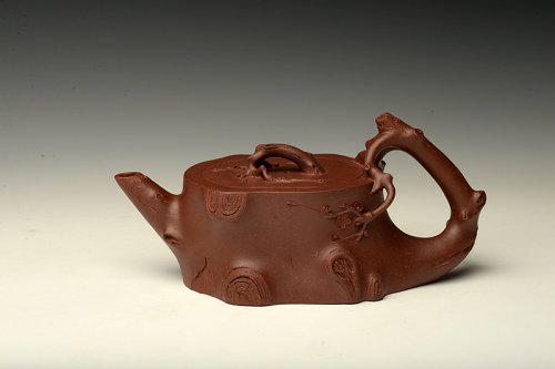 单志萍紫砂壶 傲梅斗雪 苍老遒劲 全手铁骨寒梅 经典作品  原矿底槽清