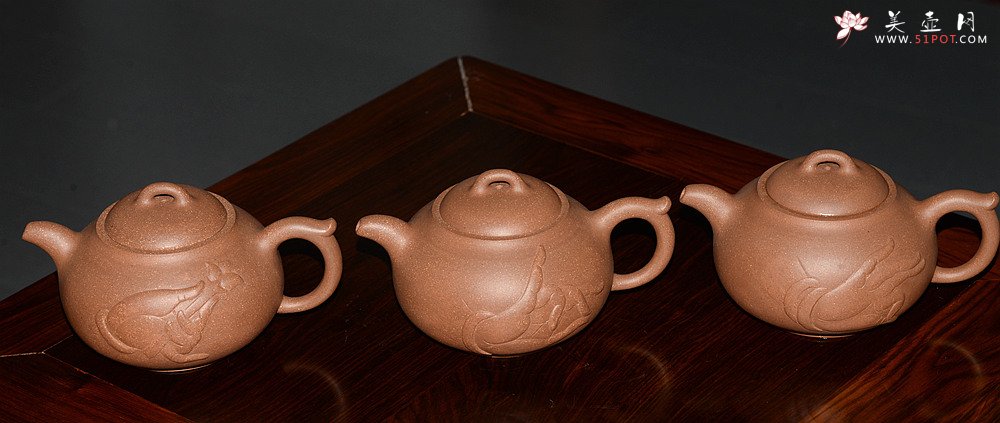 紫砂壶图片：小东原创作品 装饰独特 全手般若*佛风 嵌盖  - 美壶网