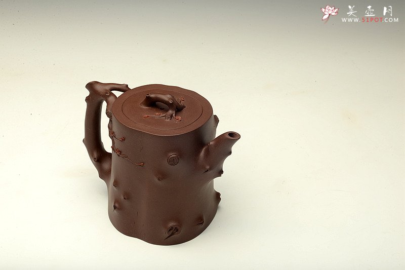 紫砂壶图片：单志萍甲午力作 铮铮铁骨 全手精品 傲雪红梅套组 挺拔俊秀 - 美壶网