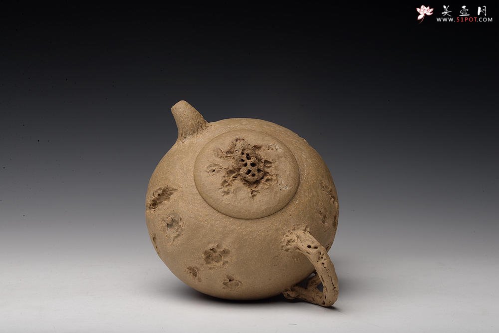 紫砂壶图片：肌理丰富 拙味~ 全手薄胎龚春 金蟾~沧桑质感 - 美壶网