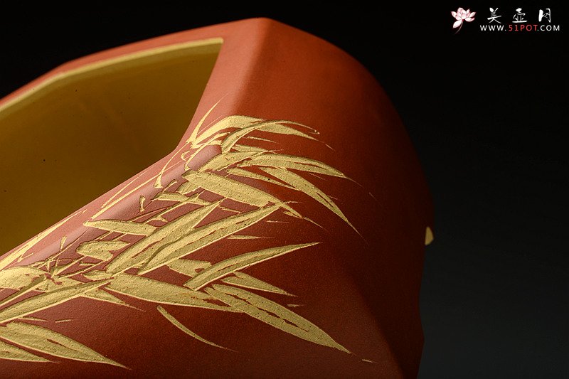 紫砂壶图片：陆轶舟精品代表作 全手六方水洗  刀法精炼层次分明 - 美壶网