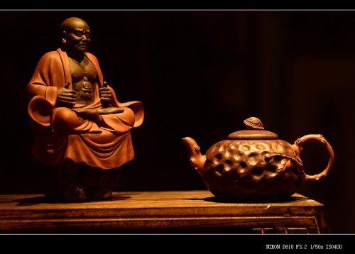 孙伟强紫砂壶 原创作品 孙伟强张新亚合作 菩提 沧桑自然 贴叶精湛 原矿紫泥