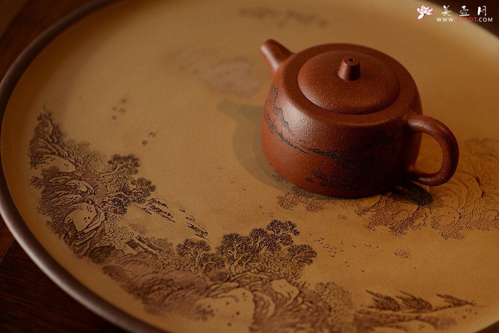 紫砂壶图片：油润降坡泥 山水清味~ 曼生井栏 - 美壶网