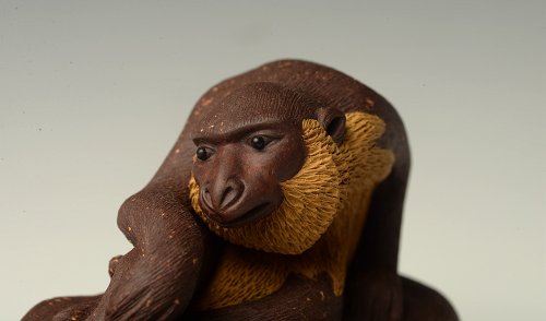 美壶定制紫砂壶 精品茶宠 树桩神猴 神态逼真  原矿紫泥